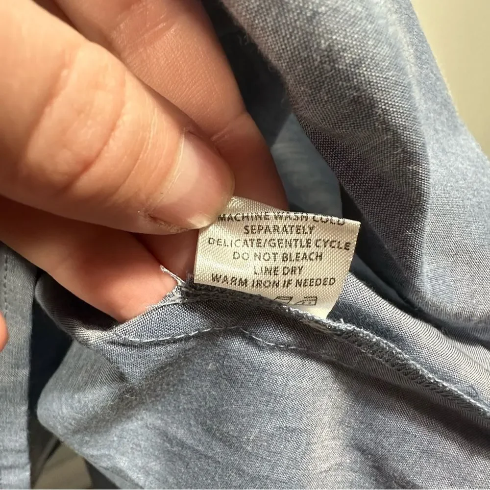 Tuckernuck Cotton Chambray Embroidered Salty Paloma Caftan Dress NWT Size Small - Picture 10 of 16